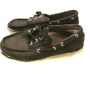 Sperry Boys Black Boat Shoes Size 3M